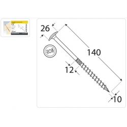 DMX Widok produktu: 321014 - CT 10140 Wkręt ciesielski 10x140 - (50/op) 